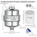 Konvio Shower and tap filter for hard water with 22-Stage | Advanced water softener for Bathroom | Hard Water Filter | (Pack of 1, Chrome)