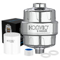 Konvio Neer 22-stage advanced Shower Filter for Hard Water | Multi-Stage Borewell/Tanker Water Softener for Bathroom, for Soft hair and skin | Chrome Finish (22-Stage, Pack of 1)