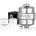 Konvio Neer 22-stage advanced Shower Filter for Hard Water | Multi-Stage Borewell/Tanker Water Softener for Bathroom, for better hair and skin | Chrome Finish (22-Stage, Pack of 1 + Extra Cartridge)
